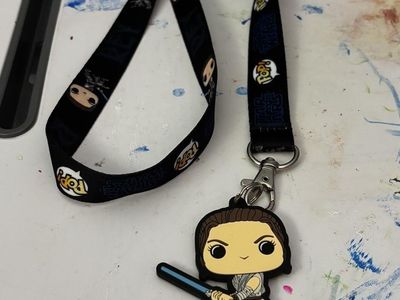 Funko POP! Star Wars Rey Lanyard Keychain - Black with Rey Character On Lanyard And Charm
