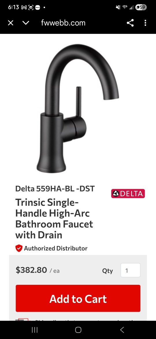 Delta Trinsic Single Handle Bathroom Faucet