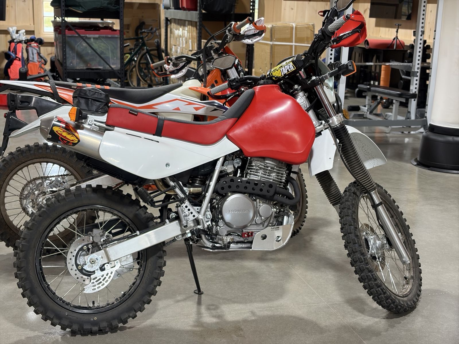 Honda XR Dual Sport Dirt Bike Red/White Pro Taper Handguards