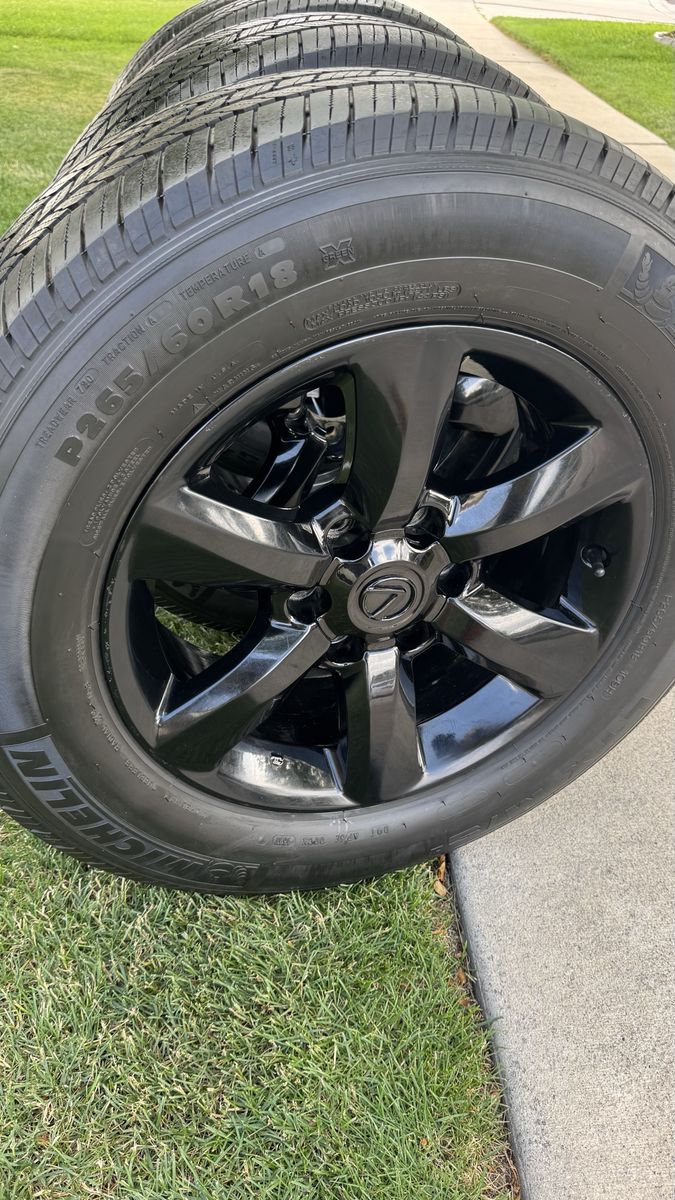 Michelin LTX M/S2 P265/60R18 Tires on Black Lexus Wheels that could fit Toyota Tacomas/4Runner and any 6/5.5 bolt pattern.