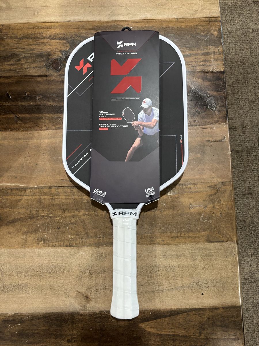 RPM Friction Pro Elongated Pickleball Paddle - 16mm Core, CarbonBite Surface, DwellZone Sweet-Spot