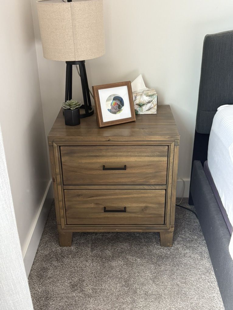 Laton 2-Drawer Light Oak Nightstand Set Of 2
