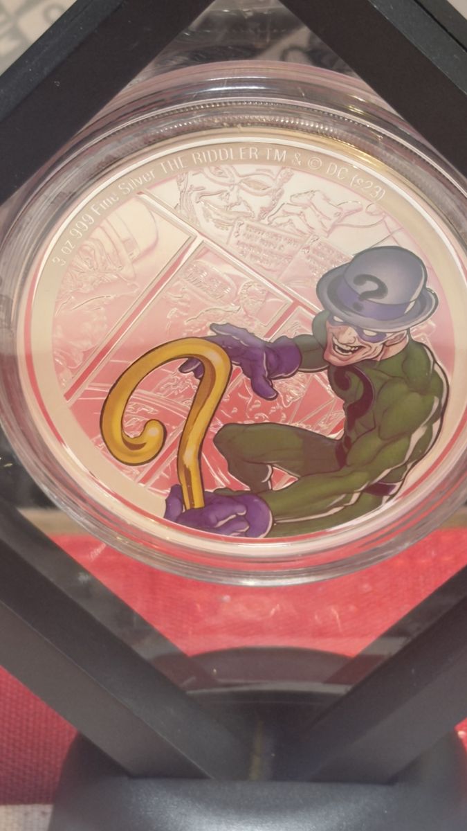 2023 DC Comics The Riddler 3 oz Silver Coin - Agoro