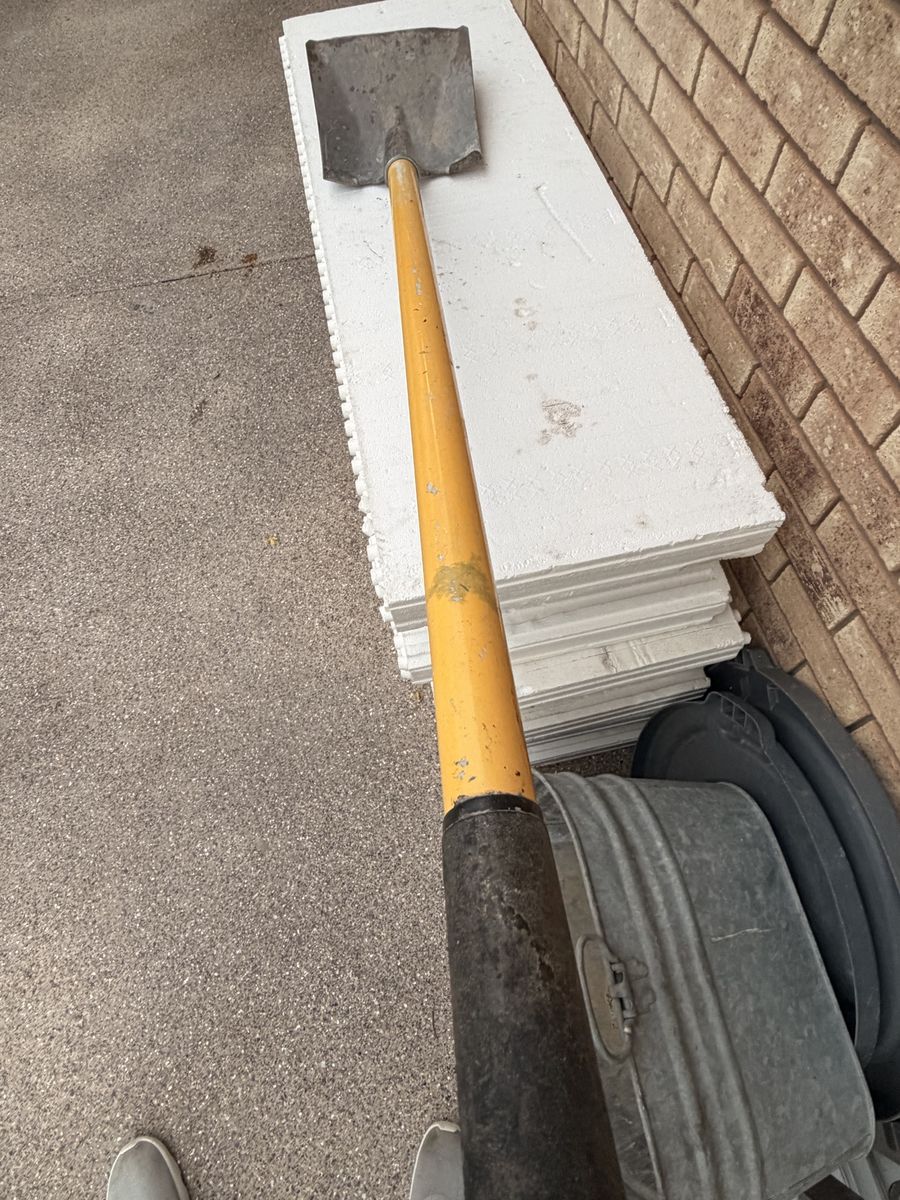 Heavy-Duty Square Shovel with Long Yellow Handle