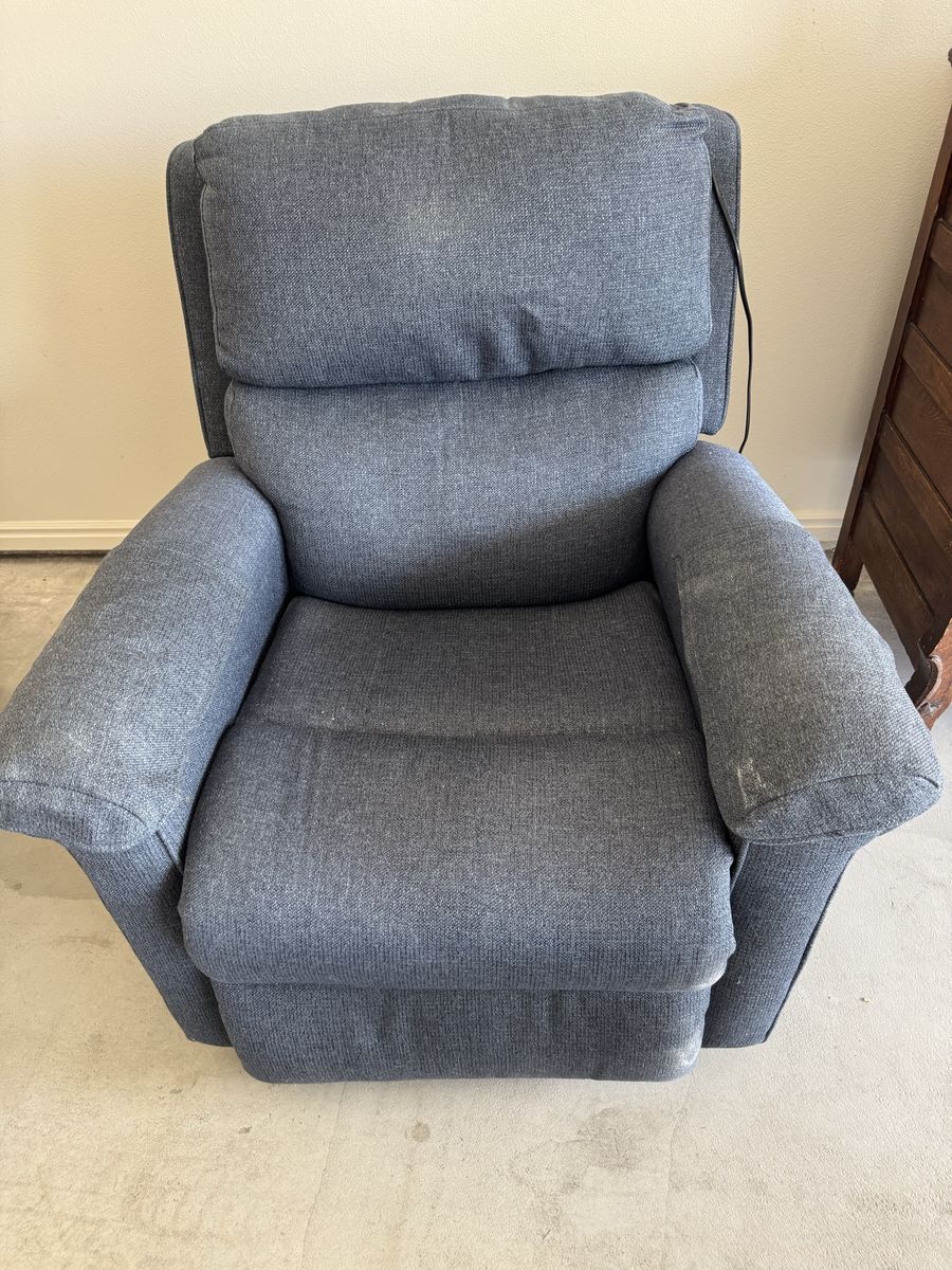 Gray Fabric Power Recliner Armchair