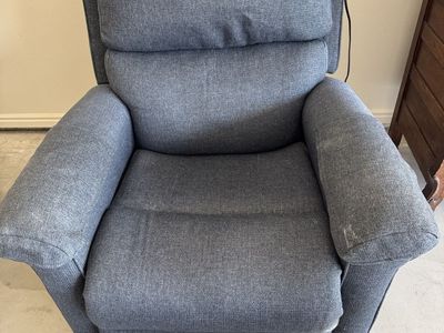 Gray Fabric Power Recliner Armchair