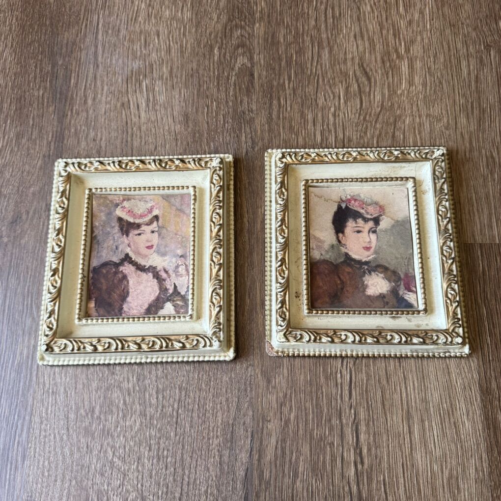 Vintage Set of Cream Victorian Style French Lady