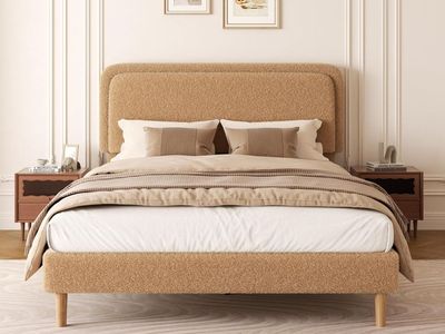 Brand New Full size Boucle Upholstered Platform Bed Frame (6 available)