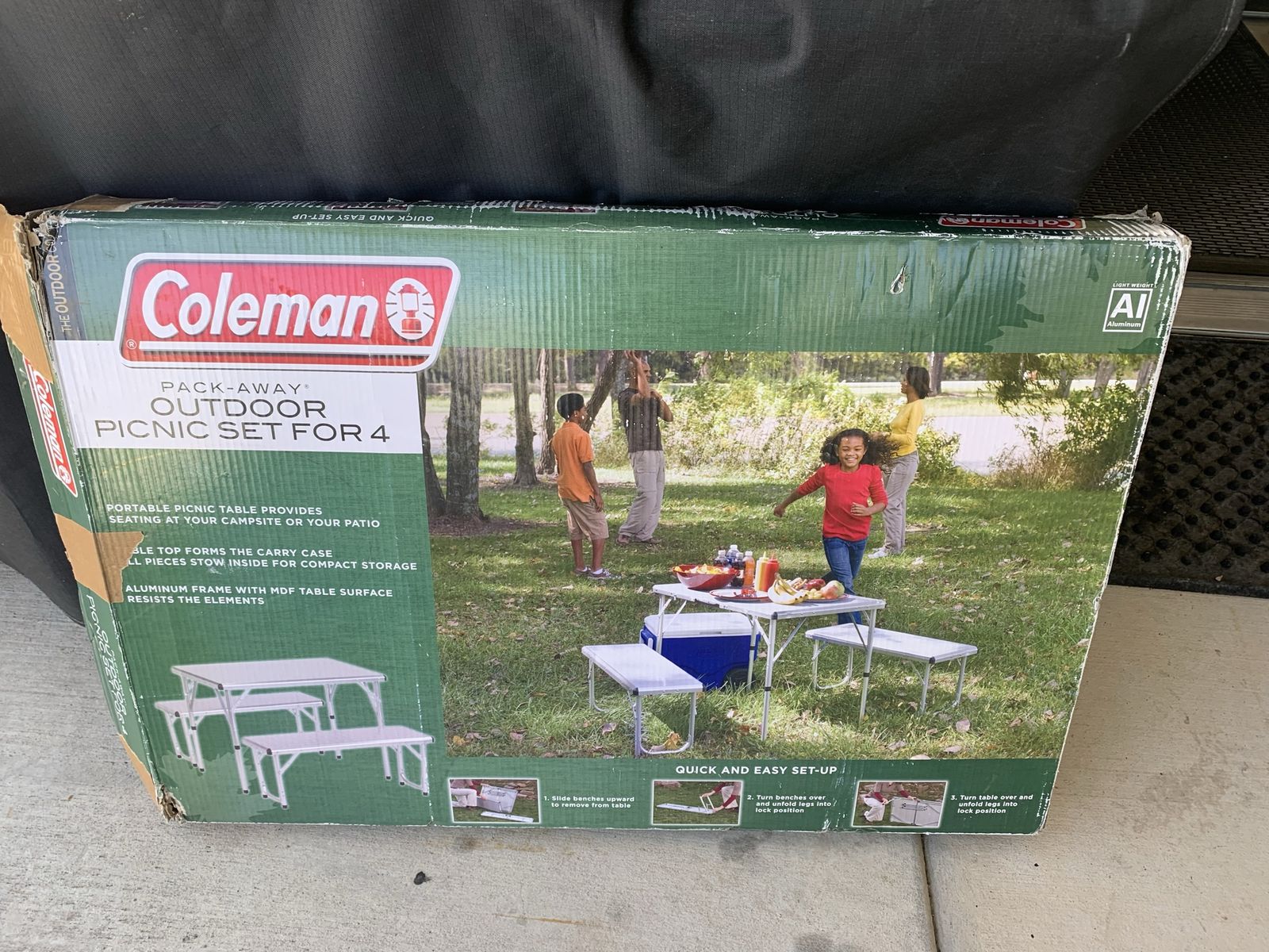 Coleman Pack-Away Outdoor Picnic Set for 4 - Portable Table & Benches