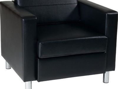 Home Furnishings Pacific Armchair with Padded Box Spring Seat, Black