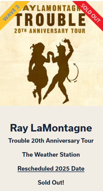 SOLD OUT: Ray LaMontagne Red Butte Concert Terrace Tickets