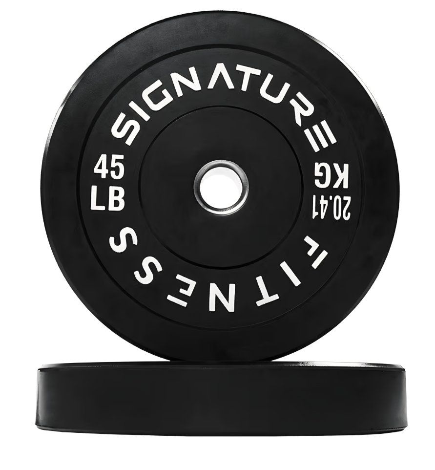 2" Olympic Bumper Plate Weight Plates with Steel Hub, 45LB, Pair