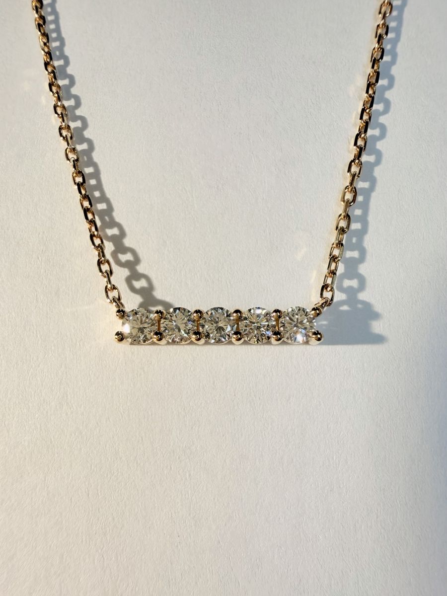 Five-stone Bar Diamond Necklace Lab