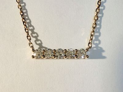 Five-stone Bar Diamond Necklace Lab