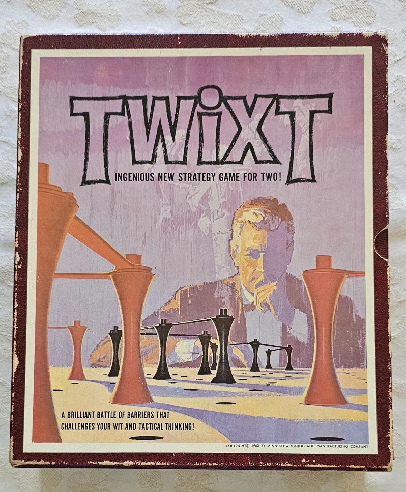 Vintage 1962 Twixt 3M Bookshelf Game for Two Players - Complete Strategy Board Game