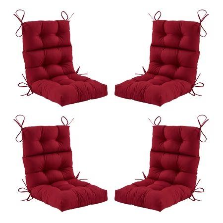 ZEOLABS Chair Cushions Set 4 Burgundy 45x22