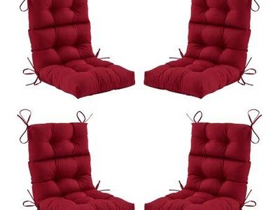 ZEOLABS Chair Cushions Set 4 Burgundy 45x22