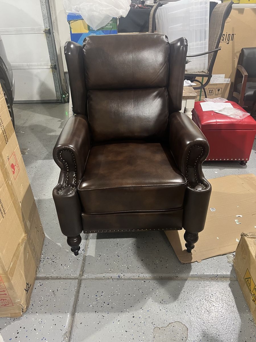 Hulala Home 34” Genuine Leather manual recliner