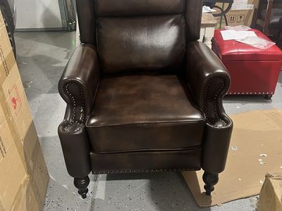 Hulala Home 34” Genuine Leather manual recliner