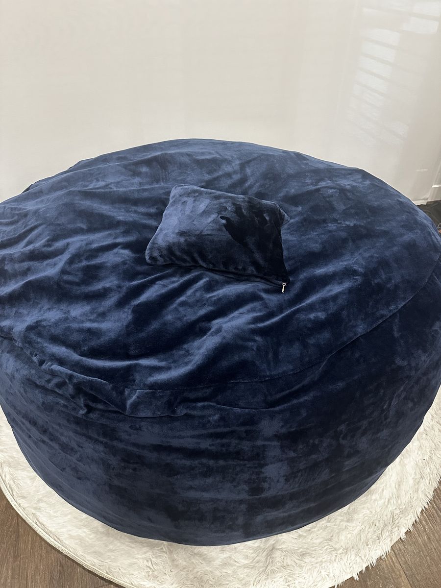 Large Bean Bag Chair with Cover + Blanket Pillow