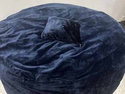 Large Bean Bag Chair with Cover + Blanket Pillow