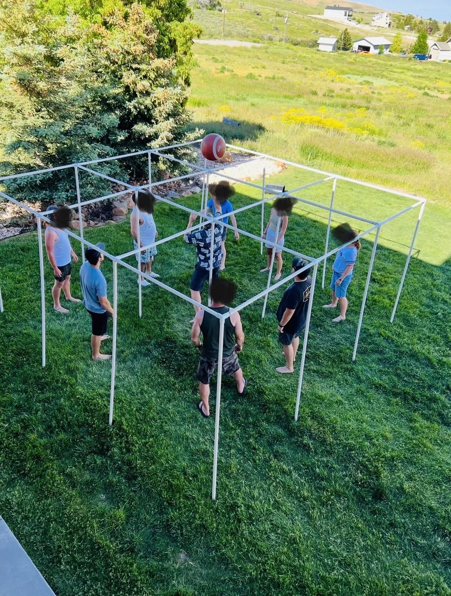 9 Square PVC Game Set - Outdoor Lawn Game for Gatherings, Backyard Fun, and Parties