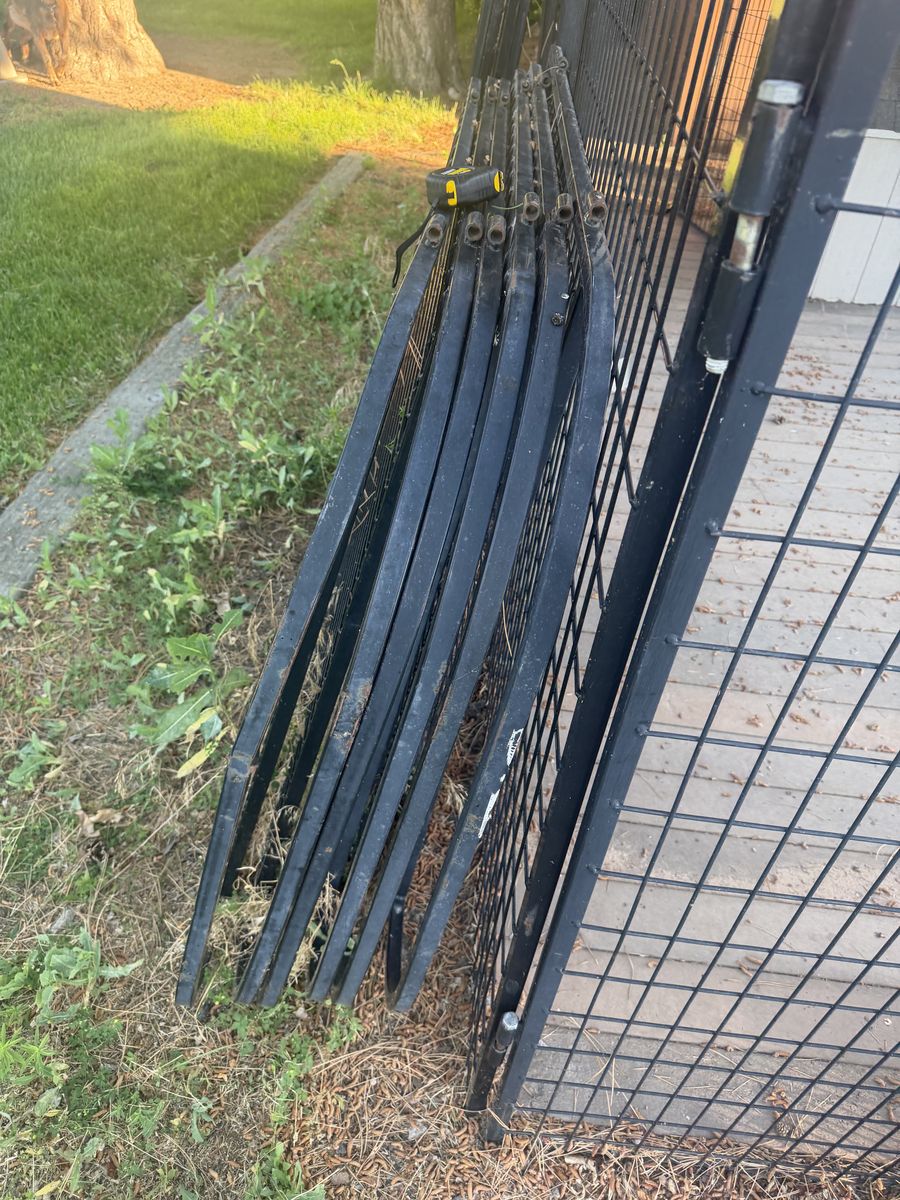 Black Metal Fencing Panels - Used Fencing Material from www.k9-kennelstore.com.