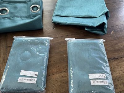 Beautiful blue curtains six panels