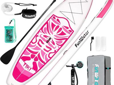 Brand New Bundle Pack Stand Up Paddle Board Inflatable Factory Sealed- Tiki Pink