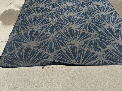 9 X 6 Blue Outdoor Patio Rug