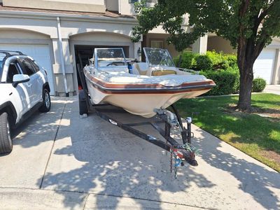 Vintage Galixie Tri-Hull Bowrider Motorboat with Inboard/Outboard Motor and Trailer