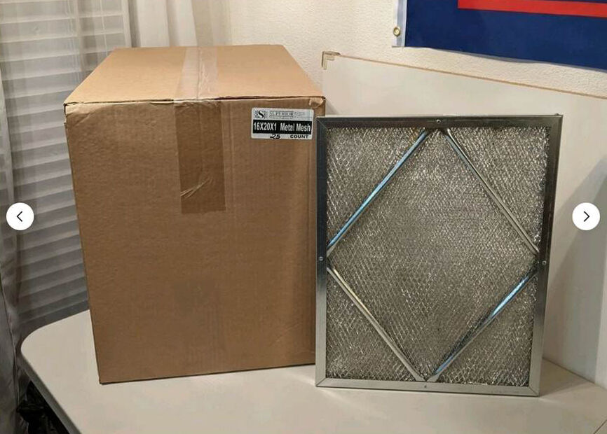 16x20x1 washable stainless steel metal mesh HVAC air filters (25 count)