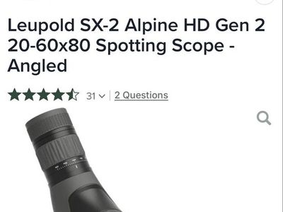 Leupold Sx-2 Alpine HD 20x60x80