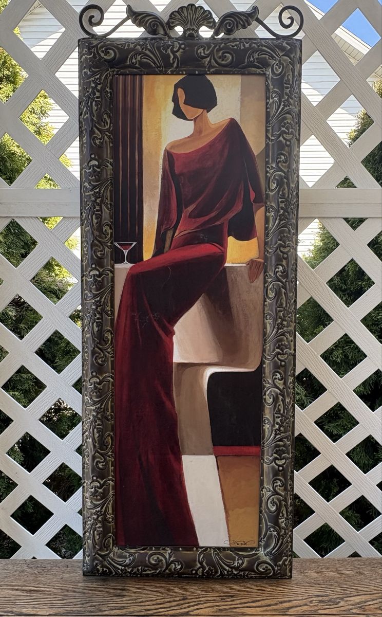 Large Ornate Decorative Frame with Keith Mallett Print – 42” Tall