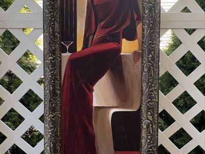 Large Ornate Decorative Frame with Keith Mallett Print – 42” Tall