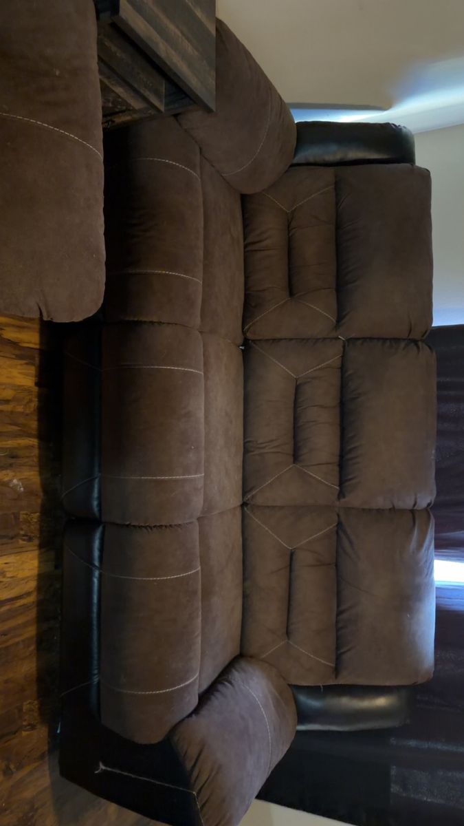 Brown Sofa and love seat with Recliners and Console