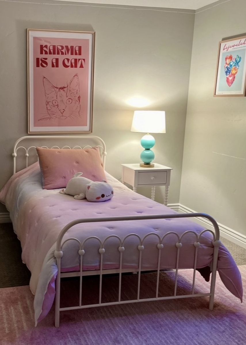 White Metal Twin Bed Frame - Classic Design