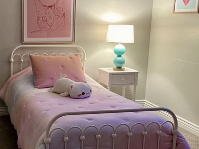White Metal Twin Bed Frame - Classic Design