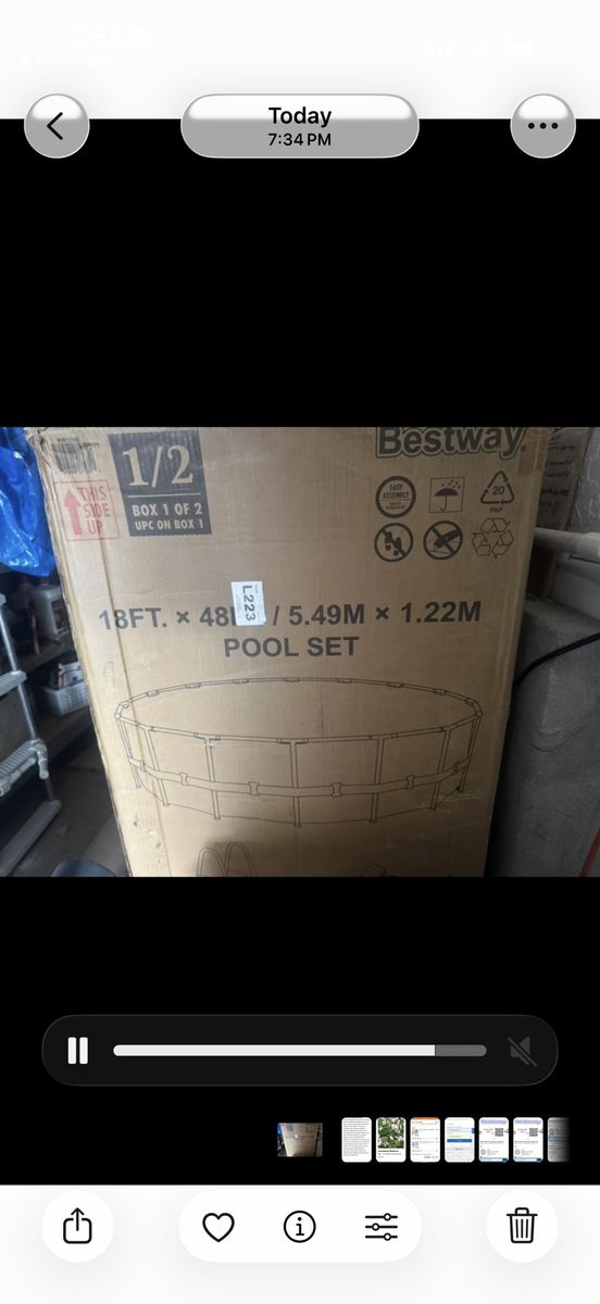Bestway 18’ round 48”H swimming pool