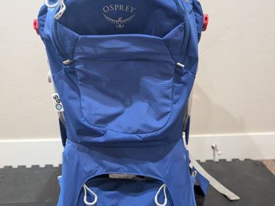 Osprey Poco Plus Child Carrier Backpack, Blue, Excellent Condition, Adjustable, Sunshade