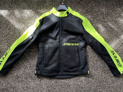 Dainese Motorcycle Jacket Neon Yellow/Black - Mesh, Padded, All Seasons