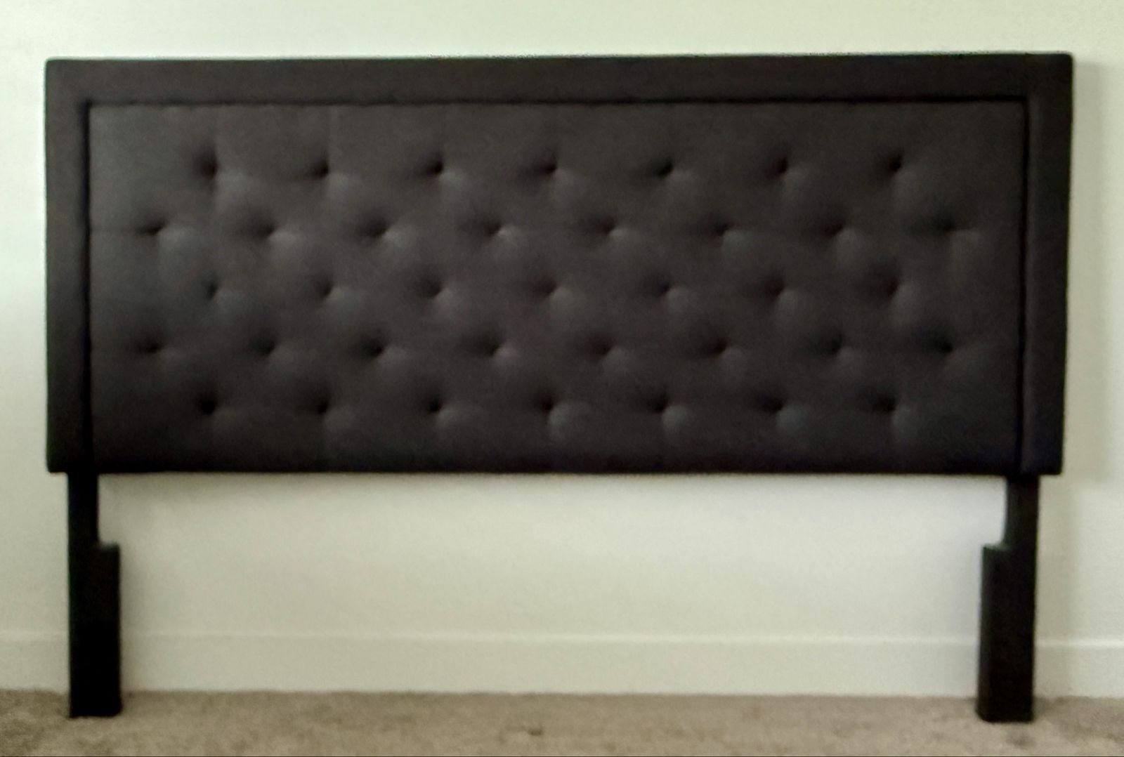 Tufted Dark Gray Upholstered Headboard - King Size