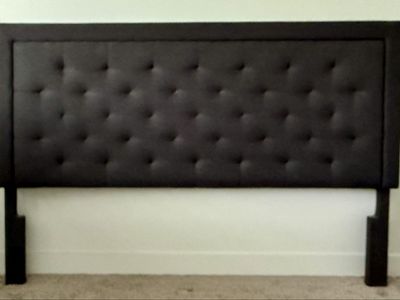 Tufted Dark Gray Upholstered Headboard - King Size