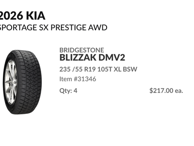 Winter Tires - 4x Bridgestone Blizzak 235/55R19 (54% off)