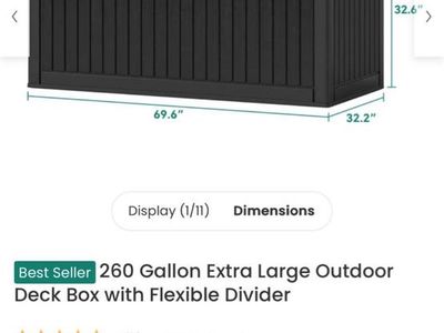 260 gallon extra large outdoor deck