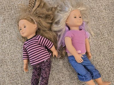 2 used Our Generation 18-Inch Dolls with Outfits