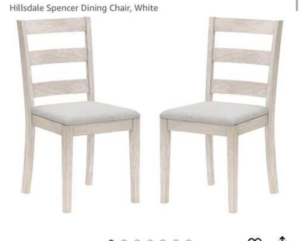 Ladder Back Dining Chairs - 2 Pack - Brushed White
