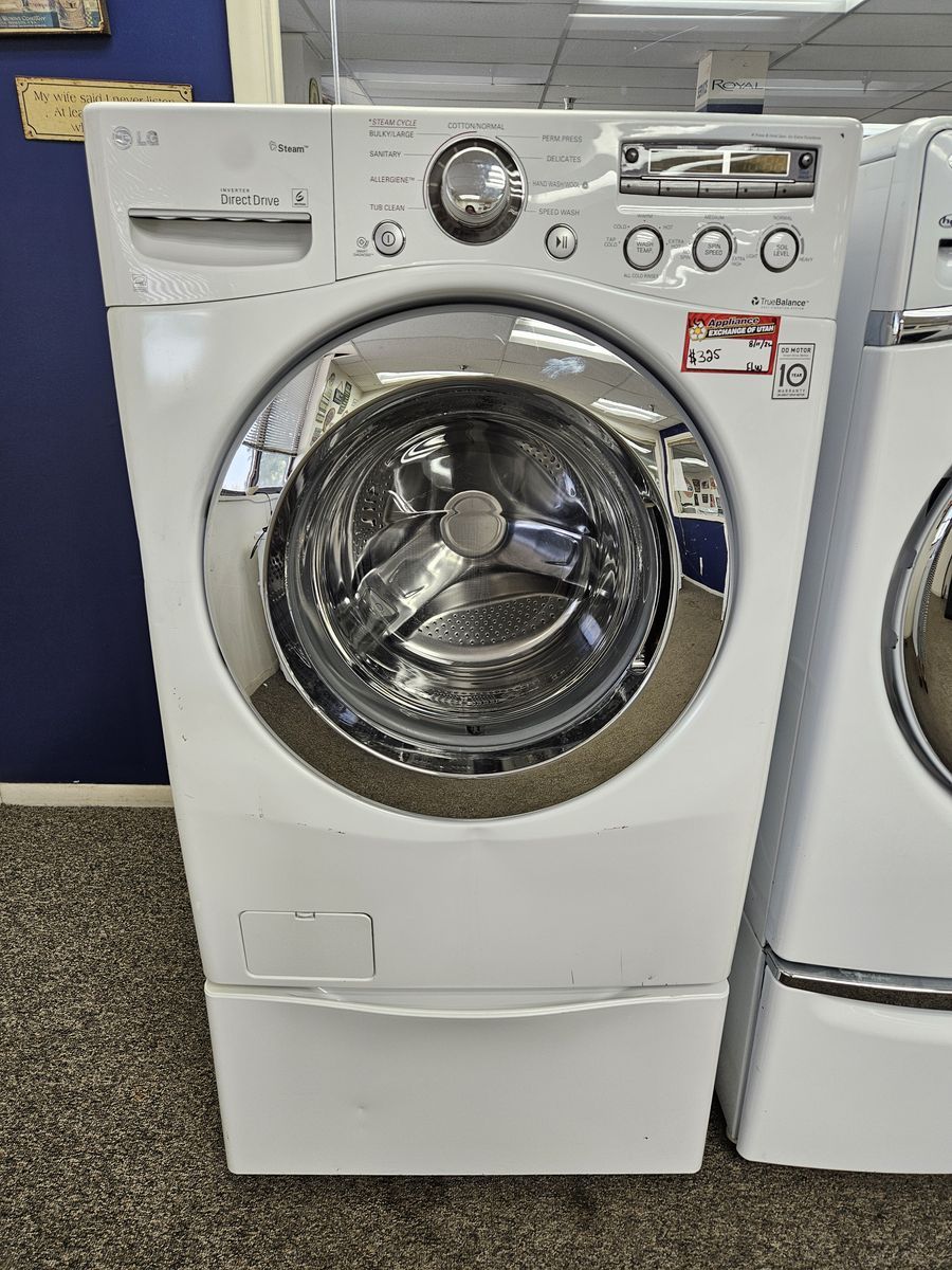 LG Front Load Washing Machine in White with Steam and Inverter Direct Drive