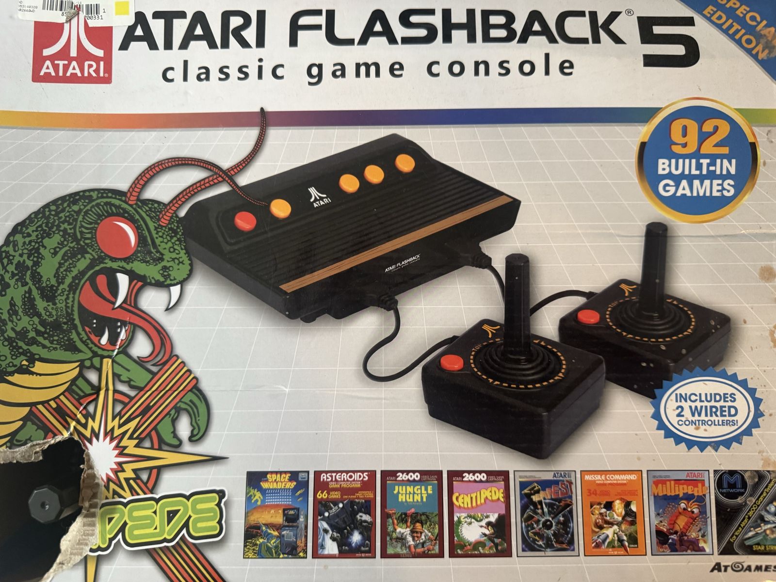 Atari Flashback 5 Classic Game Console - 92 Built-in Games, 2 Wired Controllers