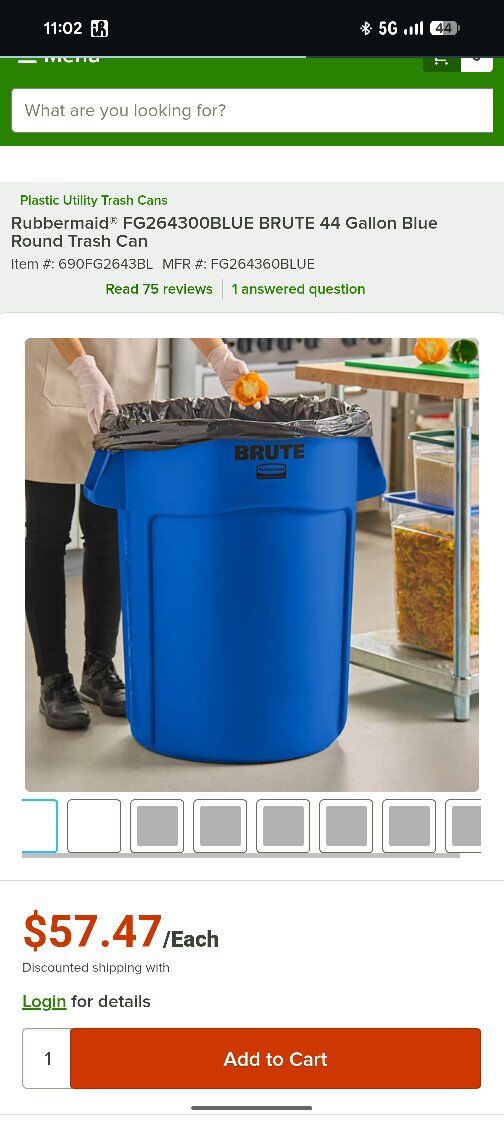 large blue garbage bin